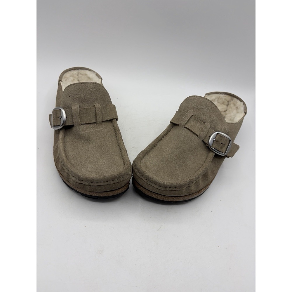 Birkenstock Buckley Shearling Suede Clogs Sz 38 - Good Condition